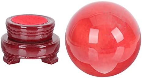 קאבילוק עיצוב הבית אדום קריסטל אבן חן אדום: קישוט לוכד זכוכית קישוט כדורי קריסטל סיטרין עם עמדת