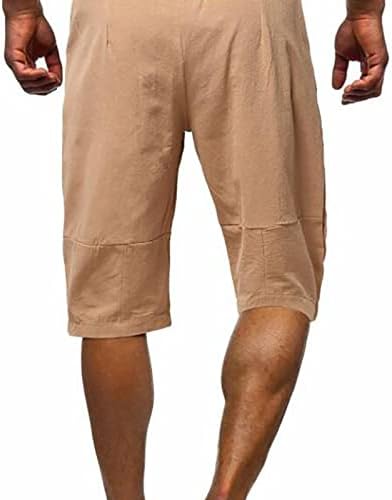 Miashui פתוח לגברים גברים קיץ מזדמן ואופנתי טלאים מוצקים כותנה ומכנסי פשתן מכנסי מצנח פריטים עבור