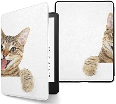 ספר אלקטרוני מקרה 2021 תואם עם 6.8 קינדל נייר לבן 11 דור בנגל חתול מסתכל על סימן ספר אלקטרוני נייר לבן