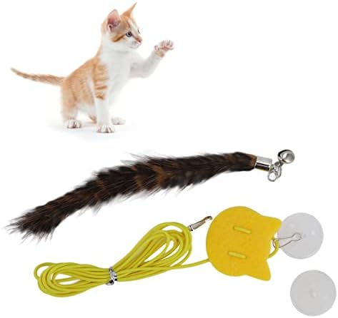 צעצוע תלוי בג'יאוו חתול, פעמון כבל אלסטי להקל על שעמום דלת קטיפה תלויה צעצוע חתול לחיית מחמד