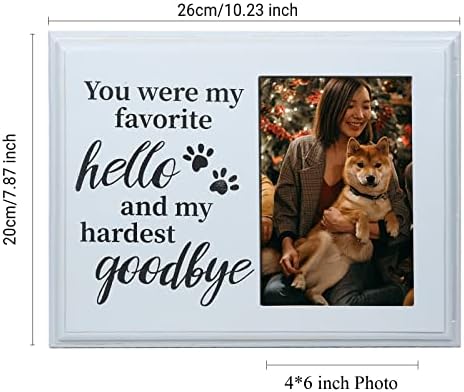 מתנות לזכר כלבים וחתולים, הדפסי כפות מסגרת תמונת אהדה לאובדן חיות מחמד-היית הלו האהוב עלי והפרידה הקשה ביותר שלי-לצילום