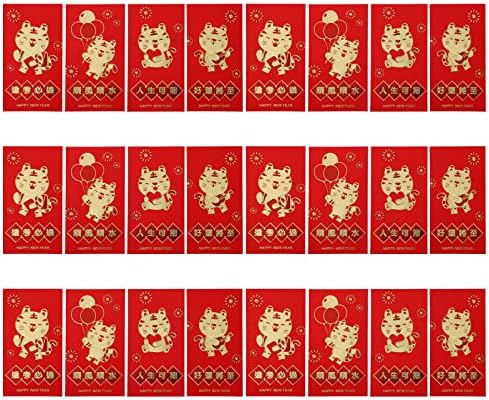חתונה מעטפות סיני חדש שנה אדום מעטפות: 24 יחידות סיני 2022 שנה מעטפת הונג באו מזל כסף אדום מנות עבור סיני