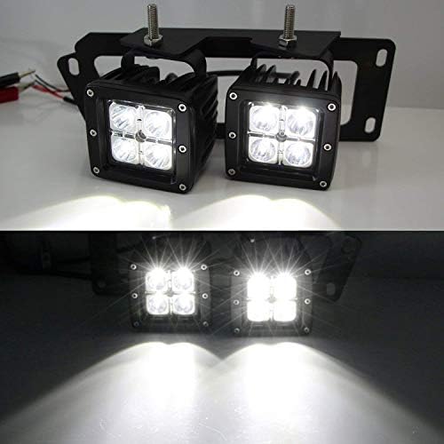 IJDMTOY LED תרמיל אור ערפל מנורה תואמת לדודג '2009-12 RAM 1500 & 10-19 RAM 2500 3500, כוללת