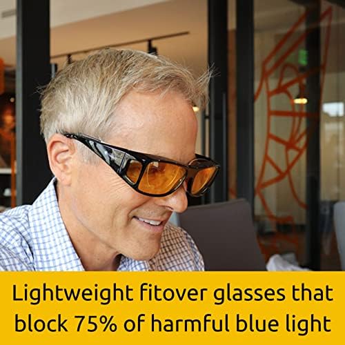 אור יום כהה אמיתי אמבר פיטובר אור כחול חוסם משקפיים להפחתת עומס העיניים וסנוור אולטרה סגול-לגברים ונשים, מסך מחשב,