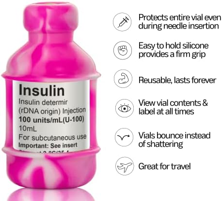 מארז/שרוול של בקבוקי אינסולין בטוחים בקבוקון סוכרת, לעולם אל תסתכן שבירת בקבוקון האינסולין שלך,