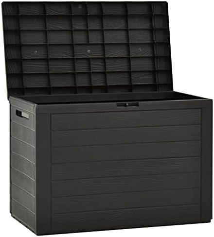 קופסת אחסון חיצונית, קופסאות סיפון פטיו נצרות של 50 ליטר עם מכסה, מיכל אחסון כרית חיצוני מיכל