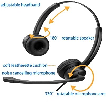 אוזניות עבור פגישות צוותי מיקרוסופט במחשב, אוזניות ועידות וידאו עם כפתור השתקה עבור מחשב נייד, אוזניות