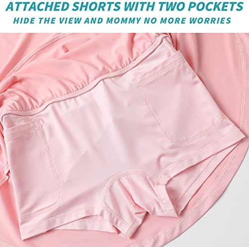 חצאית טניס בנות מריאבני עם מכנסיים קצרים מובנים סקורט אתלטי לריצת גולף, בני 6-12