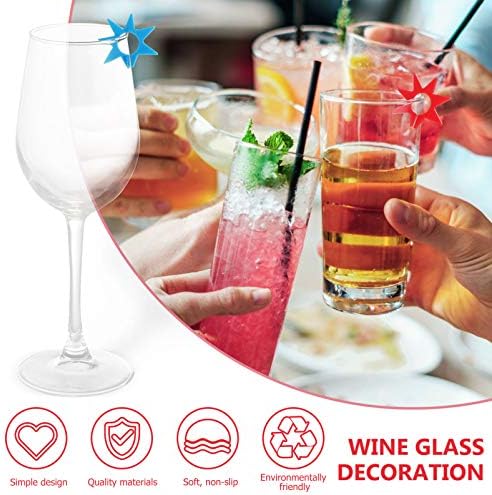 המוטון מדבקת תוויות 16 יחידות יין זכוכית קסמי תגים סיליקון יין זכוכית לשתות סמני עבור בר מסיבת