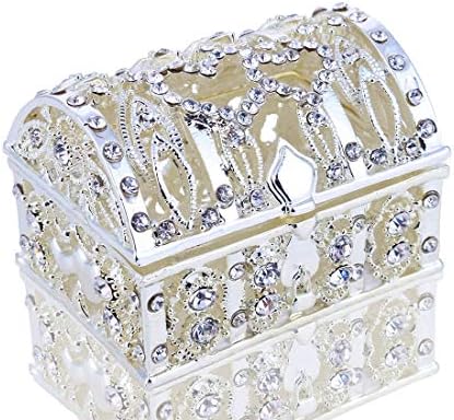 יו פנג וינטג 'תכשיטים תכשיטים קופסת מלבן קופסת מלבן מתכת פרחוני חרוט טבעת עגיל שרשרת מארז אורגנייר קופסא אחסון