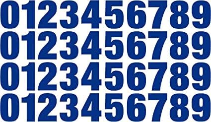 0-9 מספרים מדבקות מדבקות ויניל כחולות סט מגוון של 40 בחר בגודל !! 1 עד 12