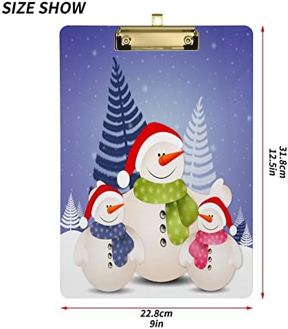 אלזה אקריליק לוחות, מצחיק משפחה של איש שלג עבור חג המולד קליפ לוחות לוח קליפים, חזק 12.5 איקס 9 אינץ,