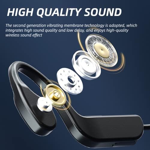 אוזניות הולכת עצם, אוזניות אוזניות פתוחות אוזניות אלחוטיות Bluetooth Sport אוזניות עם כבל טעינה, אוזניות עמידות