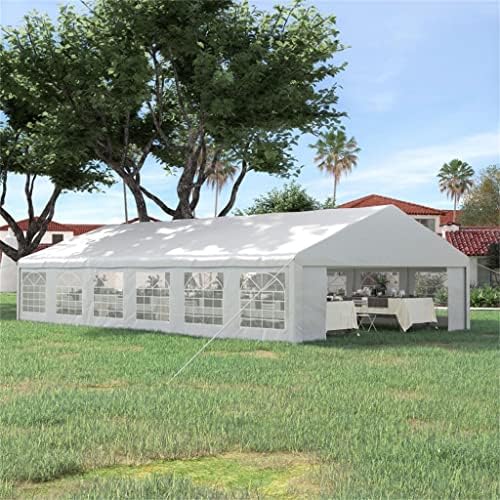 אוהל חופה חיצוני גדול בגודל 39 על 23 רגל עם דפנות וחלונות נשלפים, אוהלים לבנים למסיבות, חתונה