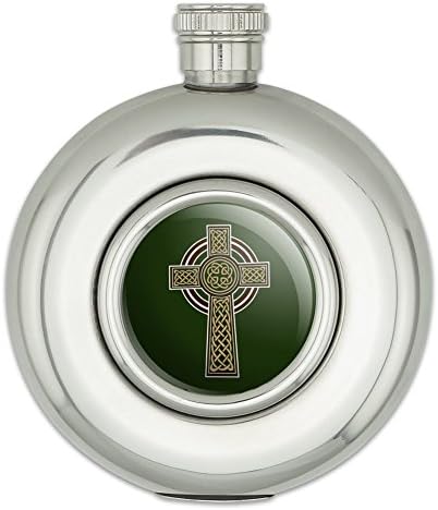 סלטיק הנוצרי צלב אירי אירלנד עגול נירוסטה 5 עוז ירך לשתות בקבוק