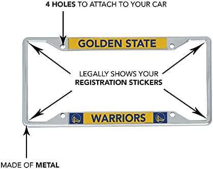 גולדן סטייט ווריירס צוות NBA מסגרת לוחית מתכת לחזית או אחורה של רכב מורשה רשמית