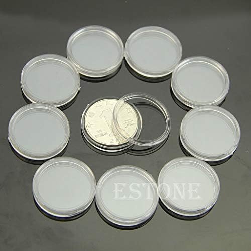 מטבע אחסון מחזיק 10 חתיכות 25 ממ ברור עגול מקרי מטבע אחסון כמוסות מחזיק פלסטיק שימושי