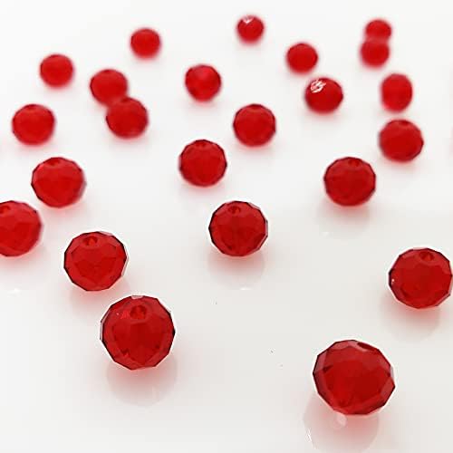 8 ממ בריולט 320 יחידות אדום קריסטל זכוכית חרוזים פיאות רונדל צורת קריסטל ספייסר חרוזים צמיד שרשרת דקורטיבי