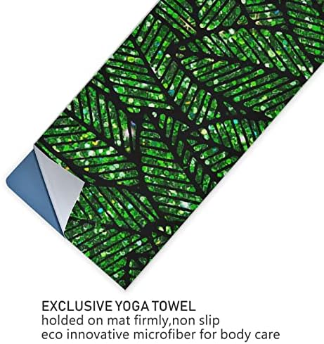 שמיכת יוגה אאוגרפית נצנצים-ירוקים-עלים מגבת יוגה מגבת מגבת
