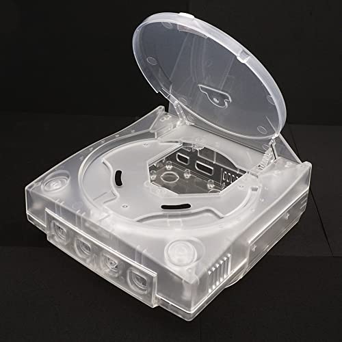 מארז פגז פלסטיק החלפת BNWOINB עבור SEGA DREAMCAST רטרו רטרו קופסאות קונסולת משחקי וידאו, לבן שקוף