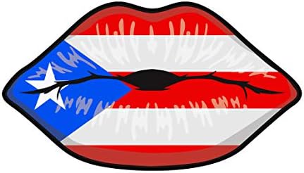 WICKEDGOODZ PUERTO RICAN שפתיים מדבקות ויניל - מדבקת פגוש דגל - מדבקה פוארטו ריקו גאה