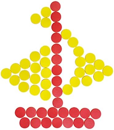 2 - צבע קצף מונים-1 אינץ אדום - צהוב דו צדדי מתמטיקה מונים, מוקדם למידה ספירת שבבי, 1000 חתיכות