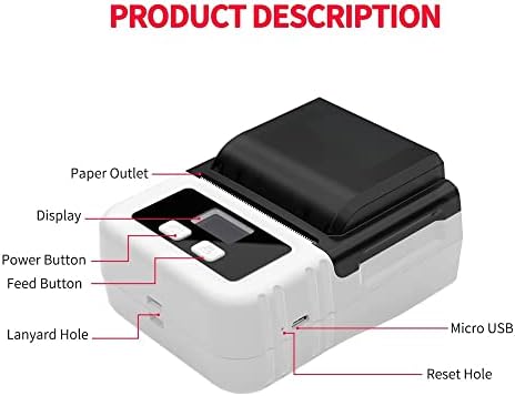 WDBBY מדפסת תרמית מדפסת כף יד תווית מדפסת תמיכה בתווית 20-50 ממ רוחב נייר מרובה הדפס שפה שימוש עם אפליקציה