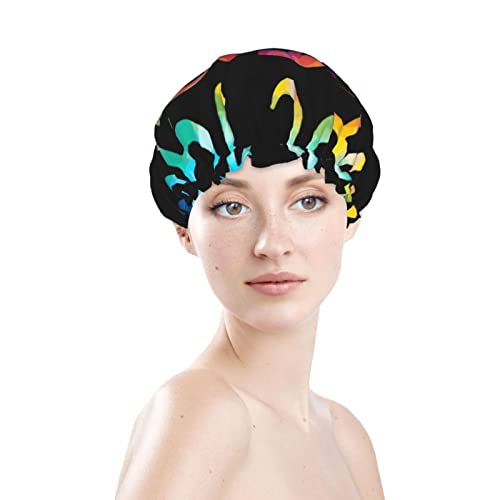 נשים לשימוש חוזר כובע שיער שולי כובע pi pi שכבות כפולות כפולות אטומות למקלחת כובע אמבטיה