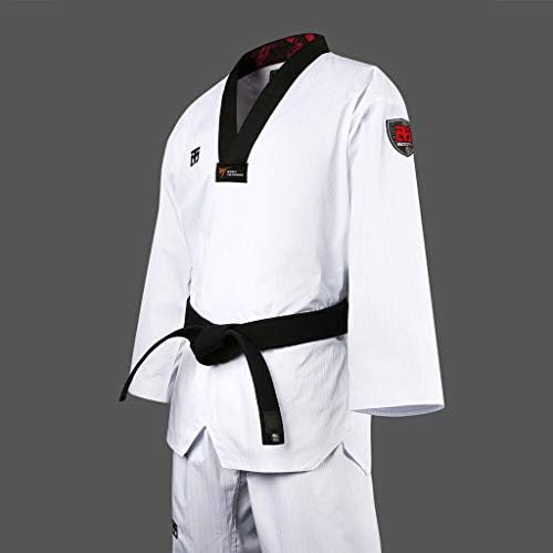 Mooto Korea Taekwondo BS4.5 מדים בסיסיים WT לוגו לבן BK V-NECK MMA אומנויות לחימה קראטה הפגנת צוות