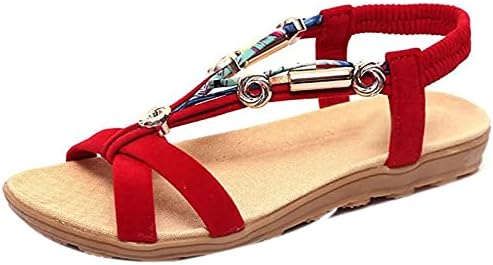 FLEKMANART נשים סנדלים רומאים חוצה רצועות רצועות טריז סנדלי נשימה שמלת קיץ מזדמנים סנדלי בוהו אלגנטיים נעליים