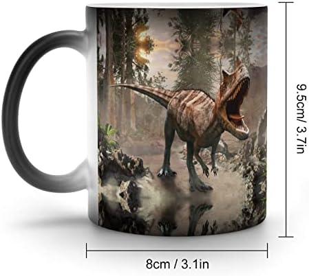 סרטוזאורוס דינוזאור יצירתי שינוי צבע קרמיקה קפה כוס חום שינוי ספל מצחיק עבור בית משרד