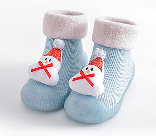 נעליים לחג המולד קריקטורה קריקטורה לילדים נעלי בית פעוטות טרום -פרוולקר תינוק תלת מימד גרביים בנות