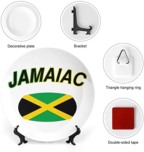 דגל קאנטרי של ג'מייקה, דגל ג'מייקני עצם סין צלחת דקורטיבית צלחות קרמיקה עגול
