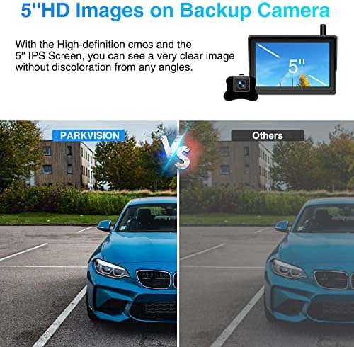 ערכת מצלמת גיבוי אלחוטי דיגיטלית של ParkVision עם אות סופר יציב, צג מסך IPS 5 '', חזון לילה IP68 מצלמה אחורית