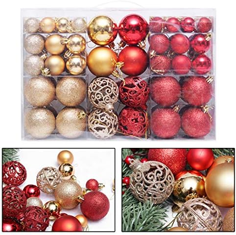 Funpa 100 pcs כדור חג המולד יצירתי מגוון קישוט כדור נצנצים חלול עיצוב עץ חג המולד