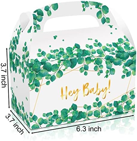 ירק אוי קופסא מסיבות תינוקות אוי קישוטים לתינוקות למקלחת לתינוקות טובות קופסאות 12 יחידות אקליפטוס