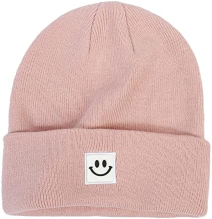 לסרוג כפת כובע עם חיוך פנים עבור גברים/נשים, חורף חם גולגולת כובע