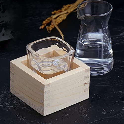 כוס עץ של זרודקו כוס יפנית קופסא קופסת ברוש ​​סאקי סאקי קופסא כוס עץ כוס מסו מארז מסו כוסות סאק מיכל מחזיק כוס
