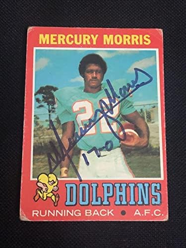 מרקורי מוריס 1971 טופס טירון חתום על כרטיס חתימה מס '91 מיאמי דולפינים - כדורגל קלפי חתימה עם חתימות