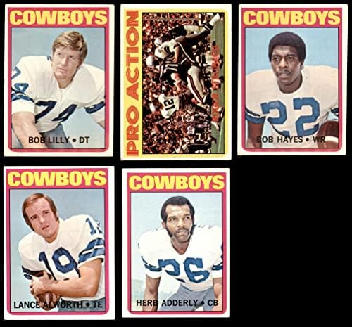 1972 Topps Dallas Cowboys Low סט צוות Dallas Cowboys VG+ Cowboys