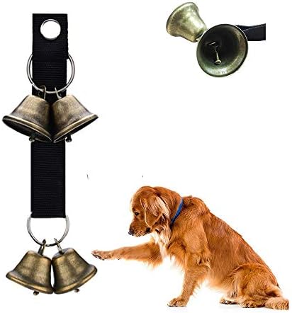 פעמון כלב באיכות פרימיום, פעמונים חזקים במיוחד, פעמון דלת לחיות מחמד מתכוונן, פעמון דלת פליז תלוי