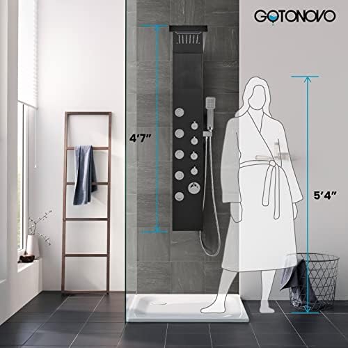 Gotonovo נירוסטה לוח מקלחת לוח מקלחת מערכת שיט אמבטיה כיור ברז ידית יחידה
