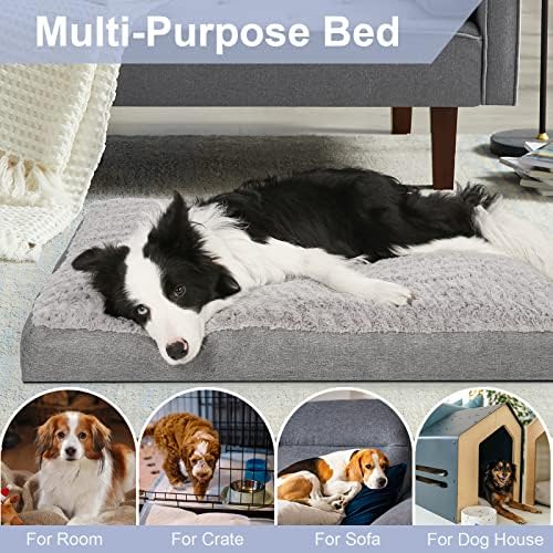 מיטת כלבים של סיבומנס, מיטות כלבים רחיצות לכלבים גדולים עד 70 קילוגרמים, מיטת חיית מחמד אנטי-החלקה