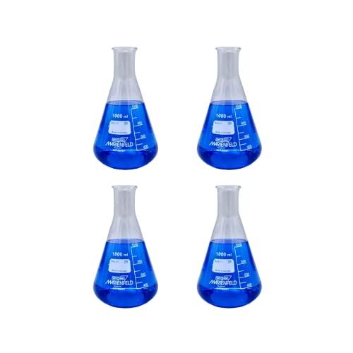 מרינפלד סופריור ארלנמאייר בקבוק 1000 מ ל בורוסיליקט זכוכית 3.3 ברור מעבדה מיכל