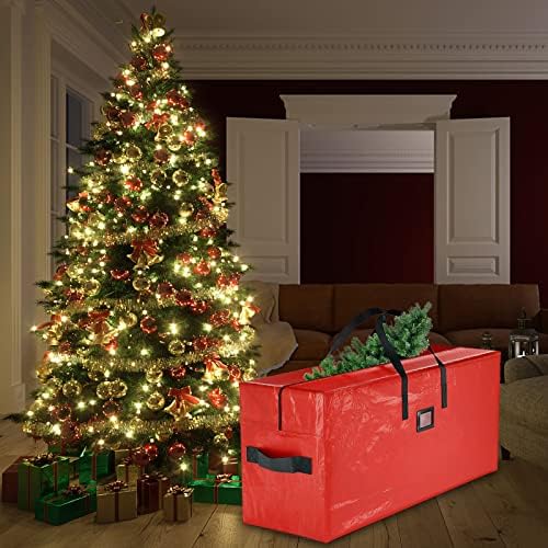 עץ חג המולד אחסון תיק יכול חנות חג המולד עץ אחסון בית אחסון עמיד חומר אבק ורוכסן כיס עם ידית ארנק אחסון