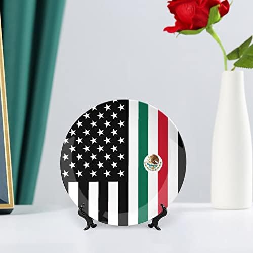 דגל אמריקה מקסיקני מודפס עצם סין צלחת דקורטיבית צלחות עגול