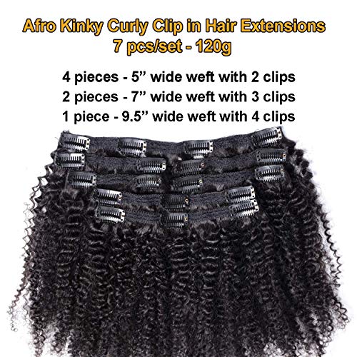 Vtaozi אפרו קינקי קינקי תוספות שיער מתולתלות קליפ בשיער אנושי לנשים שחורות 8 א ברזילאי 4B 4C אפרו