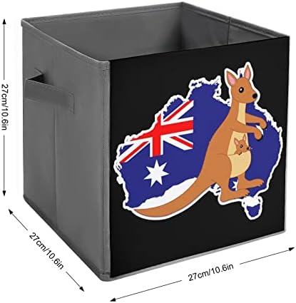 קנגורו אוסטרלי מתקפל באחסון בד קוביות קוביות קופסאות מתקפלות עם ידיות