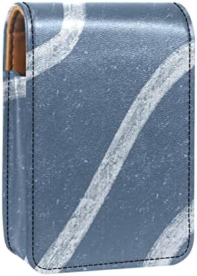חמוד נייד איפור תיק קוסמטי פאוץ, שפתון מחזיק איפור ארגונית, מודרני מינימליסטי דפוס כחול קו