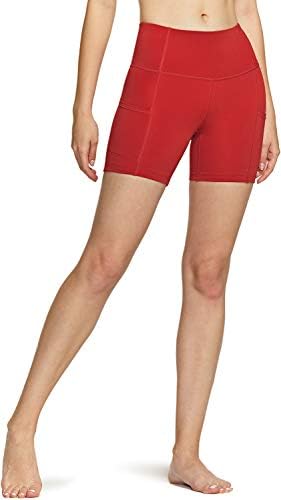 TSLA 1 או 2 חבילה מכנסי אופניים בעלי מותניים גבוהים לנשים, מכנסי יוגה מפעילים אימון עם כיס, מכנסיים קצרים של תרגיל